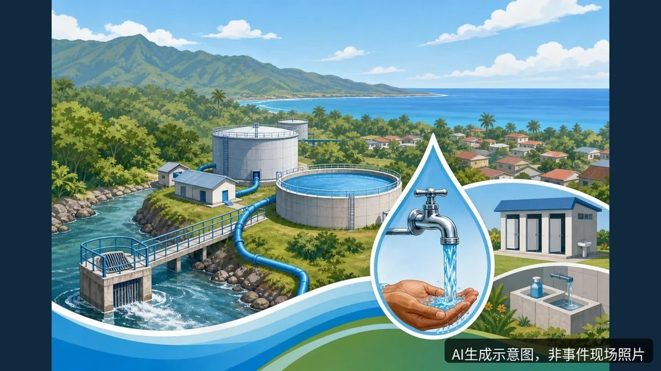 北京城建签署东帝汶圣保罗供水系统升级项目合同，AI生成示意图，非事件现场照片